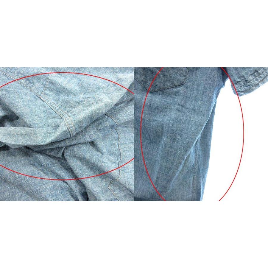 リーバイス Levi's シャンブレーシャツ ステンカラー 半袖 S 水色 ライトブルー /AU メンズ｜vectorpremium｜05