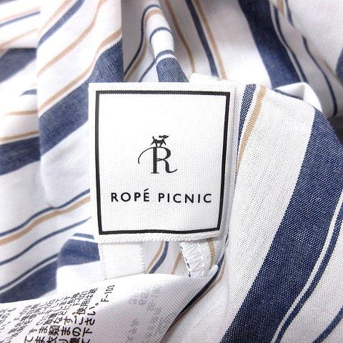 ロペピクニック ROPE Picnic シャツ ブラウス 半袖 ストライプ 40 白 ホワイト 紺 ネイビー /RT レディース｜vectorpremium｜05