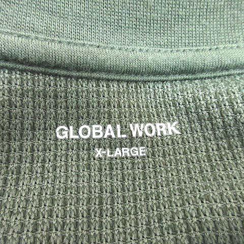 グローバルワーク GLOBAL WORK Tシャツ カットソー 半袖 ワッフル地 クルーネック XL 緑 グリーン /CT メンズ｜vectorpremium｜06