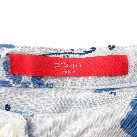 グラニフ graniph ブラウス 総柄 フレンチスリーブ F 水色 ライトブルー /MN レディース｜vectorpremium｜05