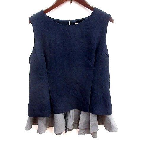未使用品 ローズバッド ROSE BUD シャツ ブラウス ノースリーブ 1 紺 