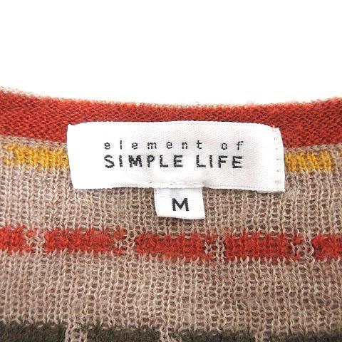 エレメントオブ シンプルライフ element of SIMPLE LIFE カーディガン ニット ドット 長袖 M ベージュ /YK