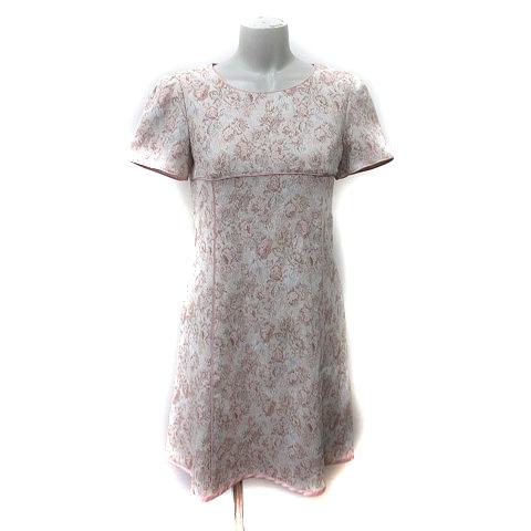 レストローズ L'EST ROSE ワンピース ひざ丈 搬送花柄 2 ベージュ