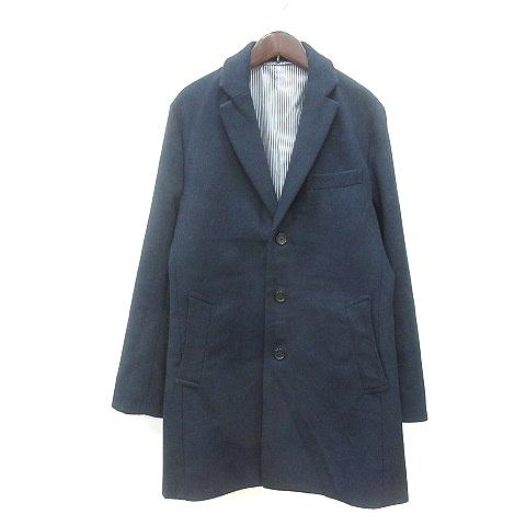 インヘリット INHERIT チェスターコート 総裏地 シングル M 紺 
