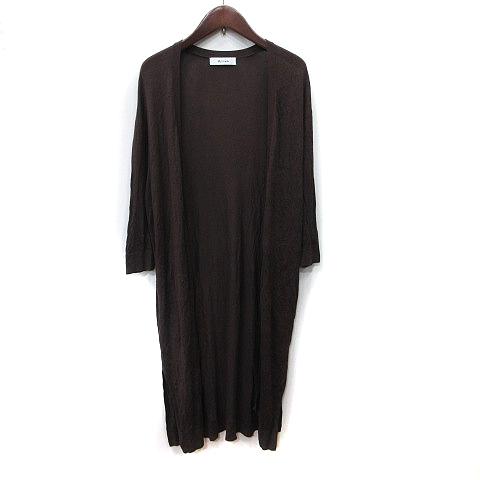 MOUSSY マウジー ロングカーディガン トッパー カットソー 長袖 38 茶 