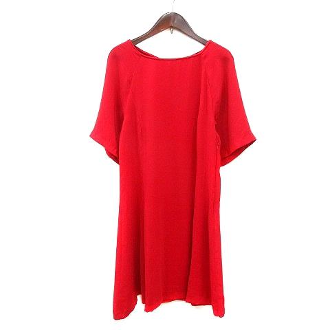 ザラ ベーシック ZARA BASIC ワンピース ミニ 半袖 M 赤 レッド /MN 