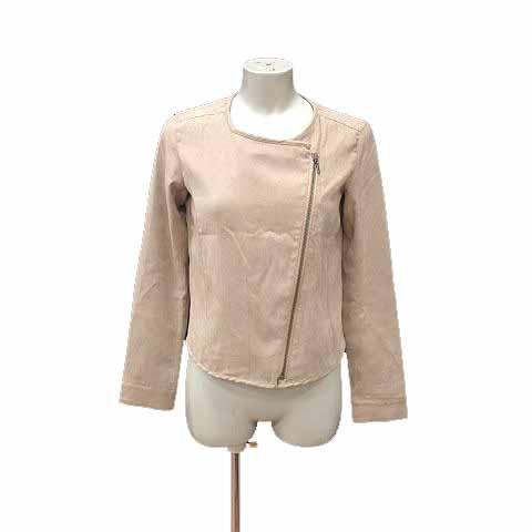 ミーア MIIA ノーカラージャケット ライダース フェイクスエード