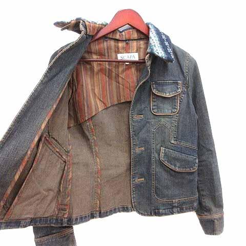 スキャパ SCAPA デニムジャケット ジージャン Gジャン 背抜き 襟付き  