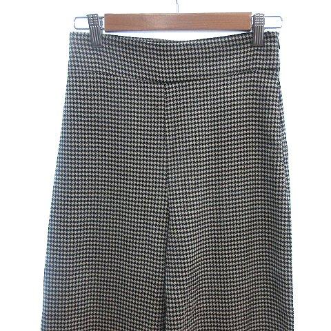 ザラウーマン ZARA WOMAN ワイドパンツ 千鳥格子 XS アイボリー
