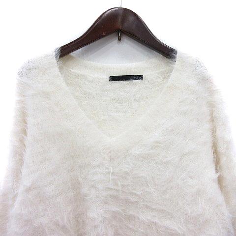 ヘザー Heather ニット セーター 長袖 シャギー F 白 ホワイト ヘザー Heather ニット セーター 長袖 シャギー F 白 ホワイト