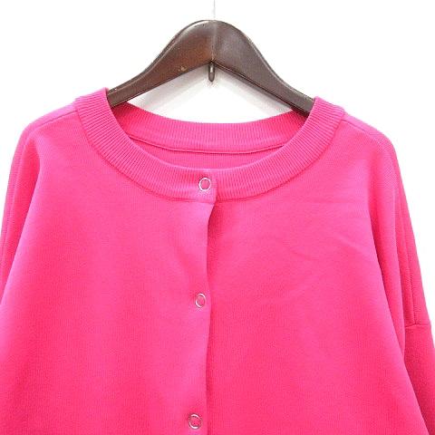 【M.&KYOKO】ピンクの長袖カーディガン【新品未使用】 ディスコート Discoat カーディガン ニット F ピンク /MN レディース