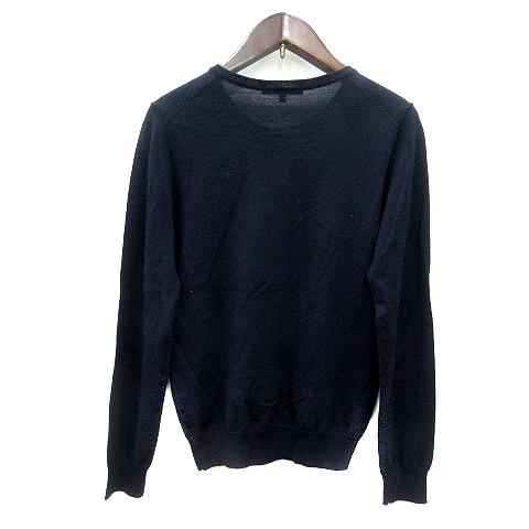 【美品】MACPHEE TOMORROWLAND ネイビー カーディガン ルレックスシェニール クルーネックカーディガン（カーディガン