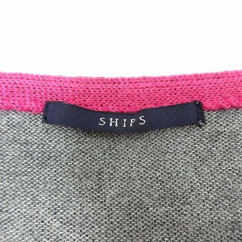 シップス SHIPS ワンピース ミニ ニット Vネック 長袖 絹 シルク 