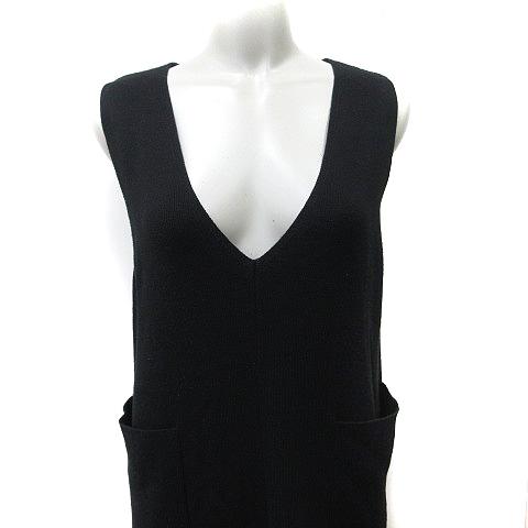 ディスコート Discoat ニットワンピース ロング ノースリーブ 黒