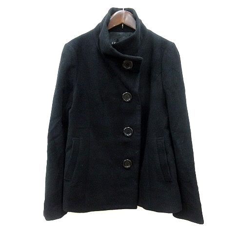 INDIVI 黒 ロングコート ベルト付き サイズ40 アンゴラ ウール 定番