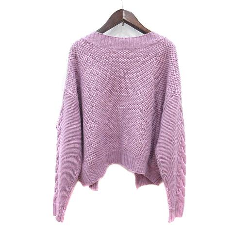 ミッシュマッシュ MISCH MASCH カーディガン ニット M 赤紫 パープル  