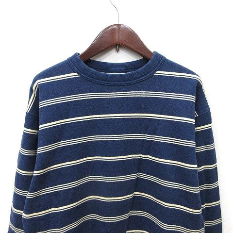 BEAMS（ビームス） トレーナー スウェット 裏ボア ボーダー 長袖 M 紺