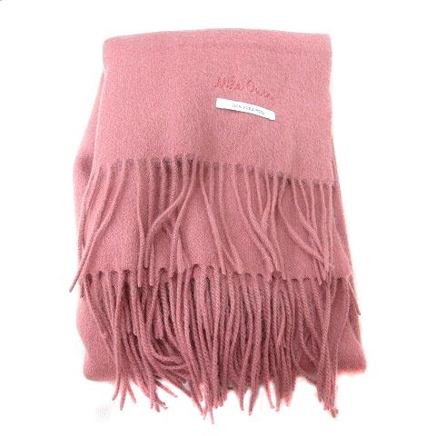 ミラオーウェン Mila Owen 大判ストール マフラー ロゴ刺繍 フリンジ