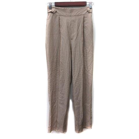 エムズエキサイト EMSEXCITE テーパードパンツ 千鳥格子 F ベージュ