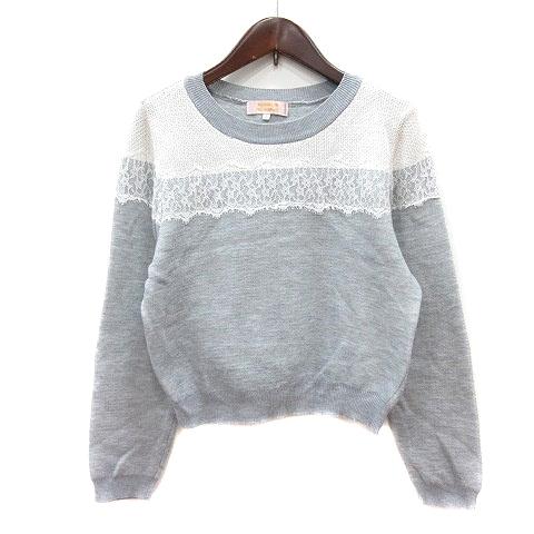 ミニマム MINIMUM ニット セーター レース 長袖 2 M グレー /MN 