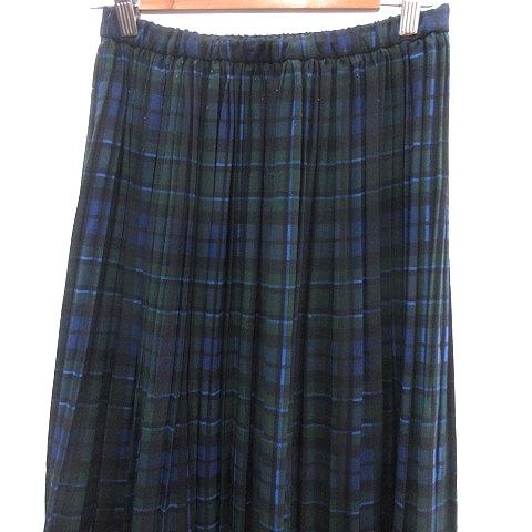 イエナ IENA プリーツスカート マキシ ロング チェック 38 M 紺  