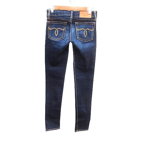 MOUSSY マウジー デニムパンツ ジーンズ スキニー ローライズ 25 S 紺 