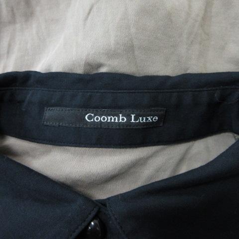 クーム リュクス coomb Luxe チュニック 半袖 バイカラー 44 XXL 