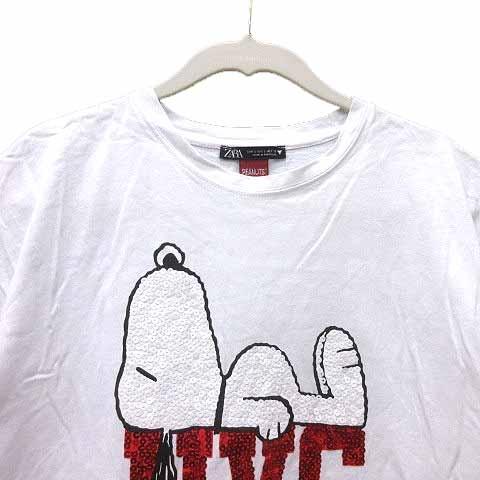 ZARA ザラ PEANUTS Tシャツ カットソー クルーネック スヌーピー 