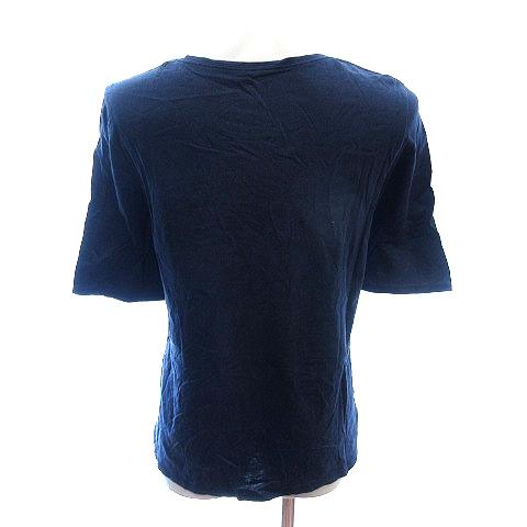ピノーレ PINORE カットソー Tシャツ ラウンドネック 切替 ストライプ 