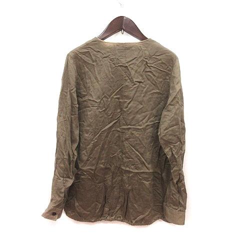 スール soeur7 ノーカラージャケット ジップアップ 麻混 リネン混 長袖 