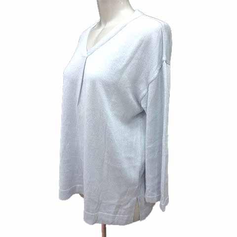 UNTITLED（アンタイトル） ニット カットソー Vネック 長袖 4 XL 水色