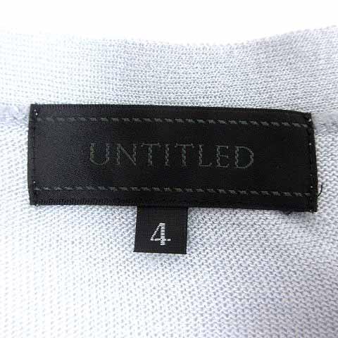 UNTITLED（アンタイトル） ニット カットソー Vネック 長袖 4 XL 水色