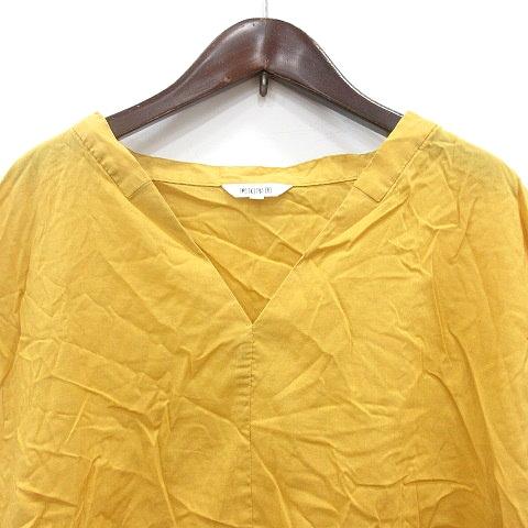 プラステ PLST ブラウス Vネック フレンチスリーブ M 黄色 イエロー 