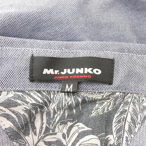 ミスタージュンコ Mr.JUNKO ポロシャツ ロゴ刺繍 半袖 M 紺 ネイビー 