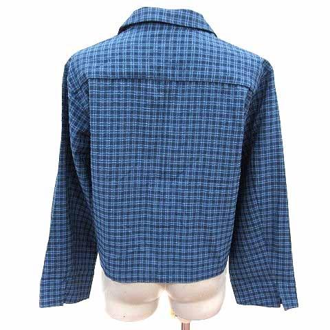 MOUSSY（マウジー） テーラードジャケット ダブル チェック 長袖 F 青