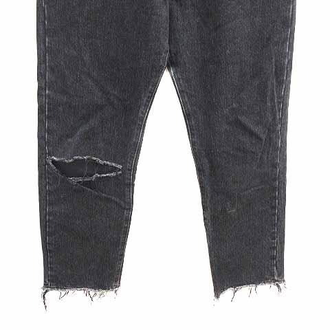 MOUSSY（マウジー） デニムパンツ ジーンズ ダメージ加工 24 S 黒