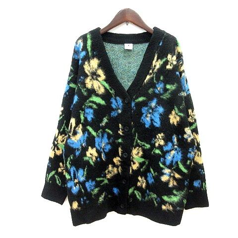 niko and…（ニコアンド） Niko and.. カーディガン ニット 花柄 F 黒