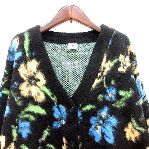 niko and…（ニコアンド） Niko and.. カーディガン ニット 花柄 F 黒