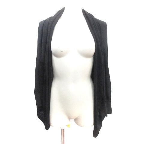 【オシャレ⭐シンプル⭐PLST】黒　リネンカーディガン PLST - 【オシャレ⭐シンプル⭐PLST】黒 リネンカーディガンの通販 by