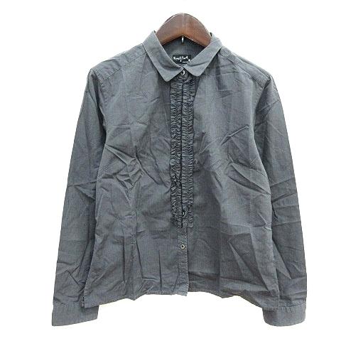MARGARET HOWELL フリルカラー 長袖シャツ グレー MARGARET HOWELL（マーガレットハウエル） シャツ 長袖 フリル 3 L