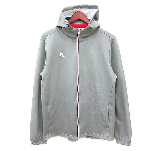 ルコック★ジップアップ 刺繍ロゴ パーカー 裏起毛 グレー Lサイズ ルコックスポルティフ le coq sportif パーカー ジップアップ ロゴ