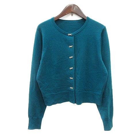 ストロベリー　フィールズ新品カーディガン ストロベリーフィールズ STRAWBERRY-FIELDS カーディガン ニット 青緑