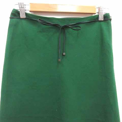 シビラ SYBILLA フレアスカート ミモレ ロング ウエストマーク M 緑