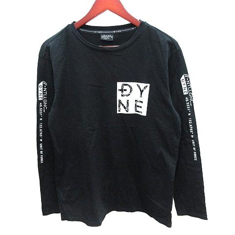 ダイン DYNE カットソー Tシャツ ラウンドネック プリント 長袖 M 黒