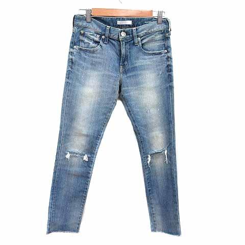 レッドカード RED CARD デニムパンツ ジーンズ ダメージ加工 23 XS 青 