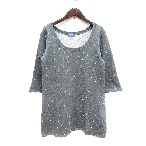 ビームスボーイ BEAMS BOY チュニック ドット 七分袖 裏起毛 M グレー 