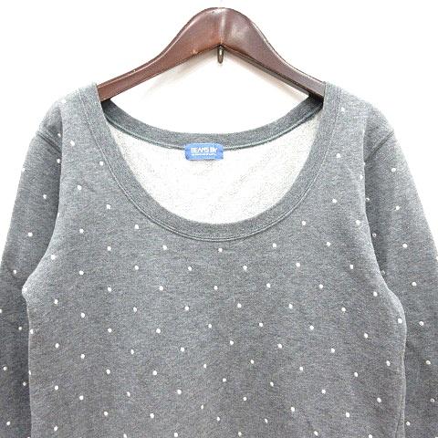 ビームスボーイ BEAMS BOY チュニック ドット 七分袖 裏起毛 M グレー 