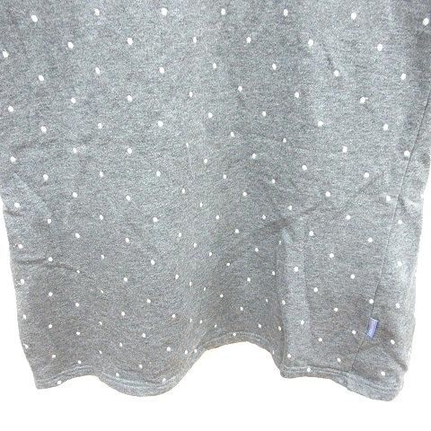 ビームスボーイ BEAMS BOY チュニック ドット 七分袖 裏起毛 M グレー 
