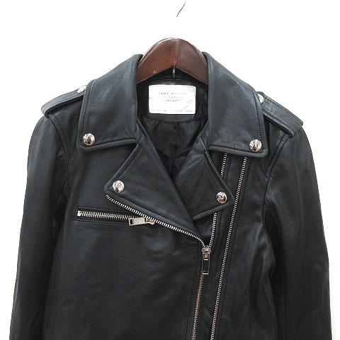 ザラウーマン ZARA WOMAN ライダースジャケット シープレザー 総裏地 M