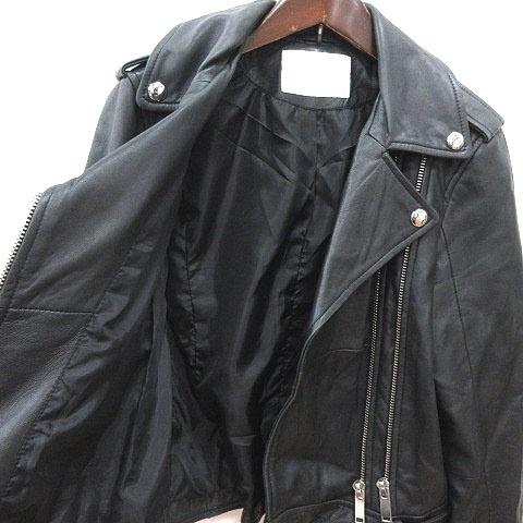 ザラウーマン ZARA WOMAN ライダースジャケット シープレザー 総裏地 M